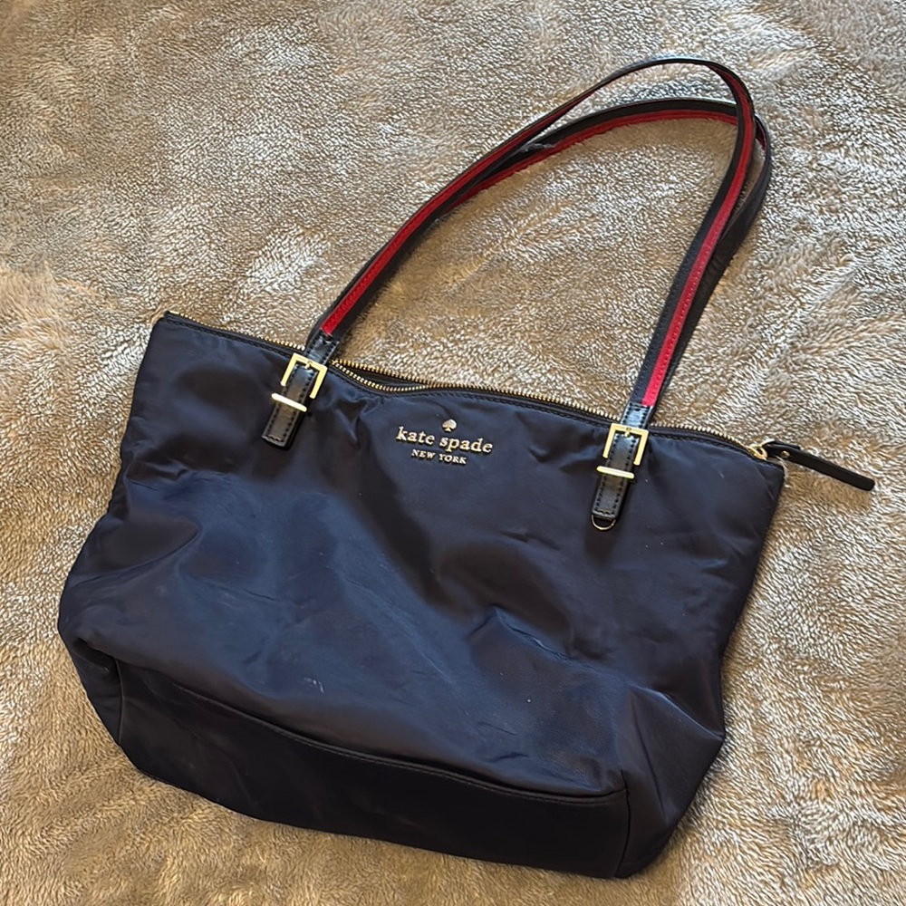 Kate Spade Black Nylon Tote with Leather Accents